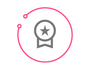 The latest image features a simple graphic with a pink circular arrow and a grey rectangular shape in the center. This visual style is consistent with the previous graphics you've uploaded, likely intended to represent various aspects of your content creation platform.