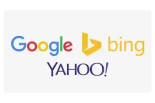 Logos of popular search engines: Google, Bing, and Yahoo, showcasing key platforms for improving SEO rankings.