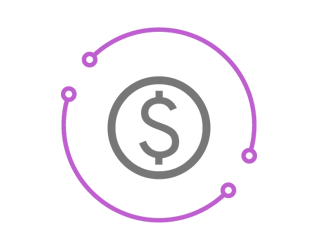 The image seems to be another simple graphic, similar to the previous one, but with a purple circular arrow and a grey rectangular shape in the center. These types of illustrations are typically used to represent various concepts in content creation, such as cost-effectiveness, efficiency, or processes.